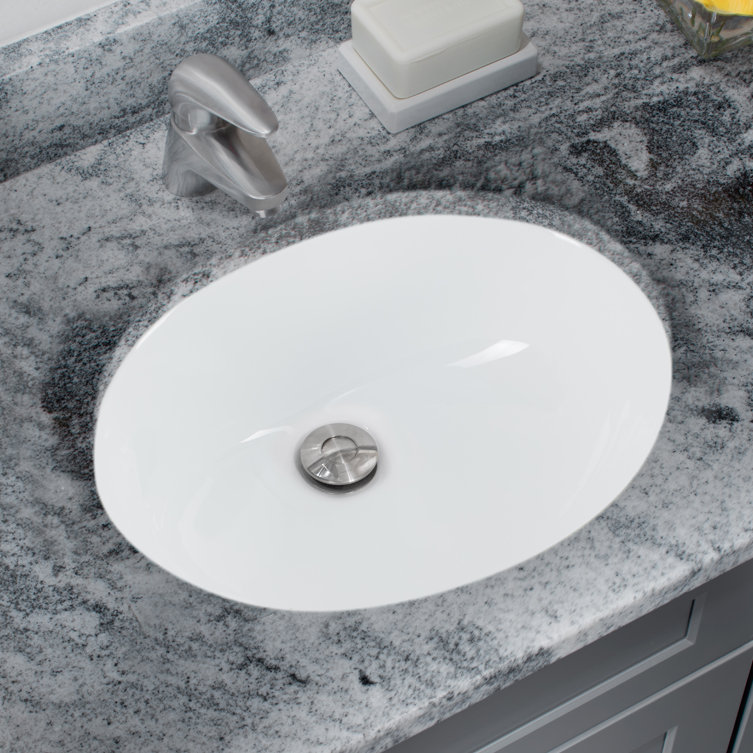 Soleil Glazed Vitreous China Oval Undermount Bathroom Sink with